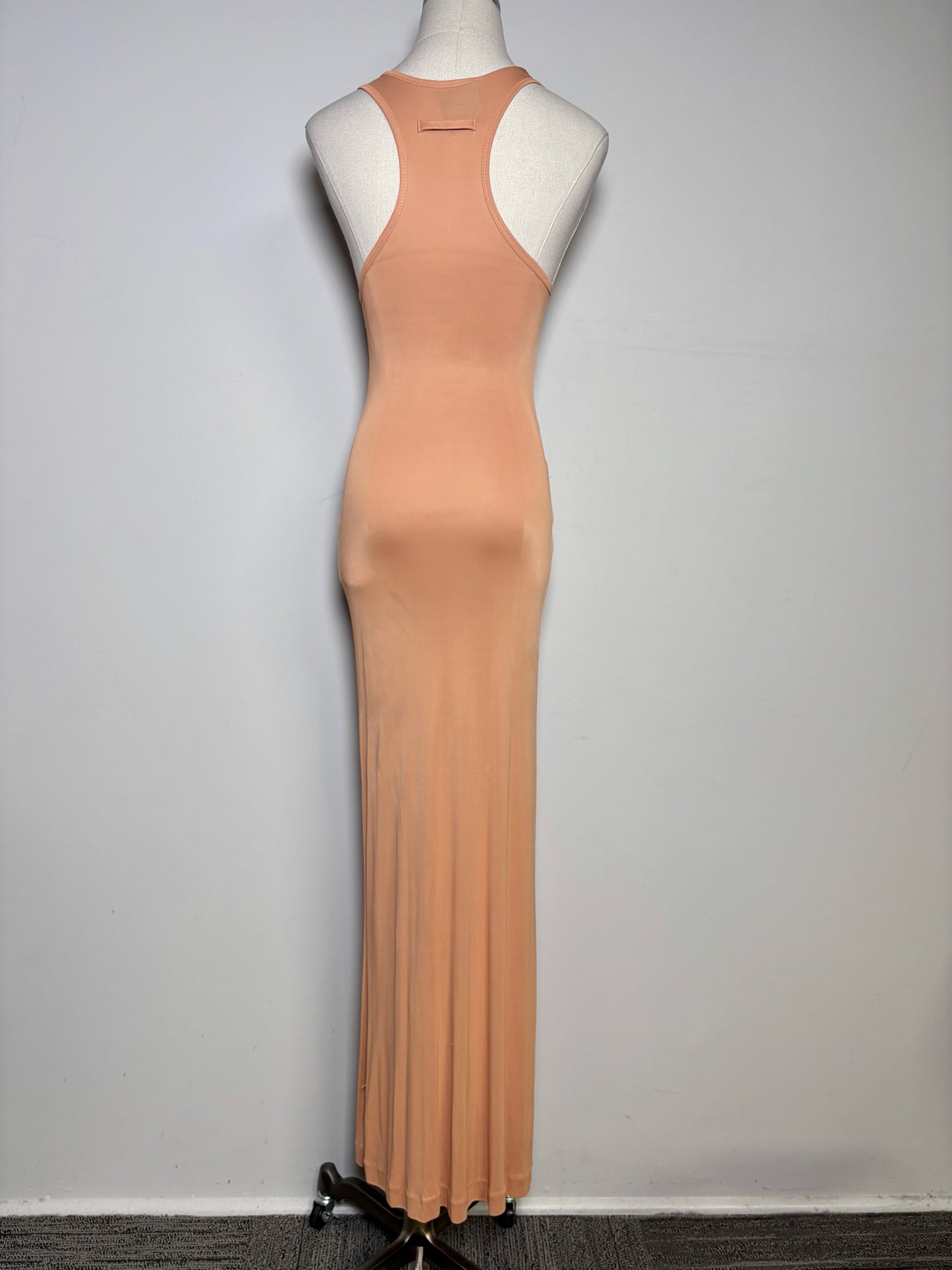 Size 6 Jean Paul Gaultier Salmon Slinky Bodycon Vintage Midi Pre-owned Dress