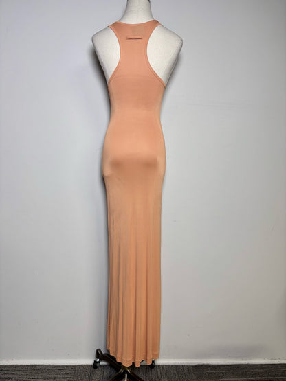 Size 6 Jean Paul Gaultier Salmon Slinky Bodycon Vintage Midi Pre-owned Dress