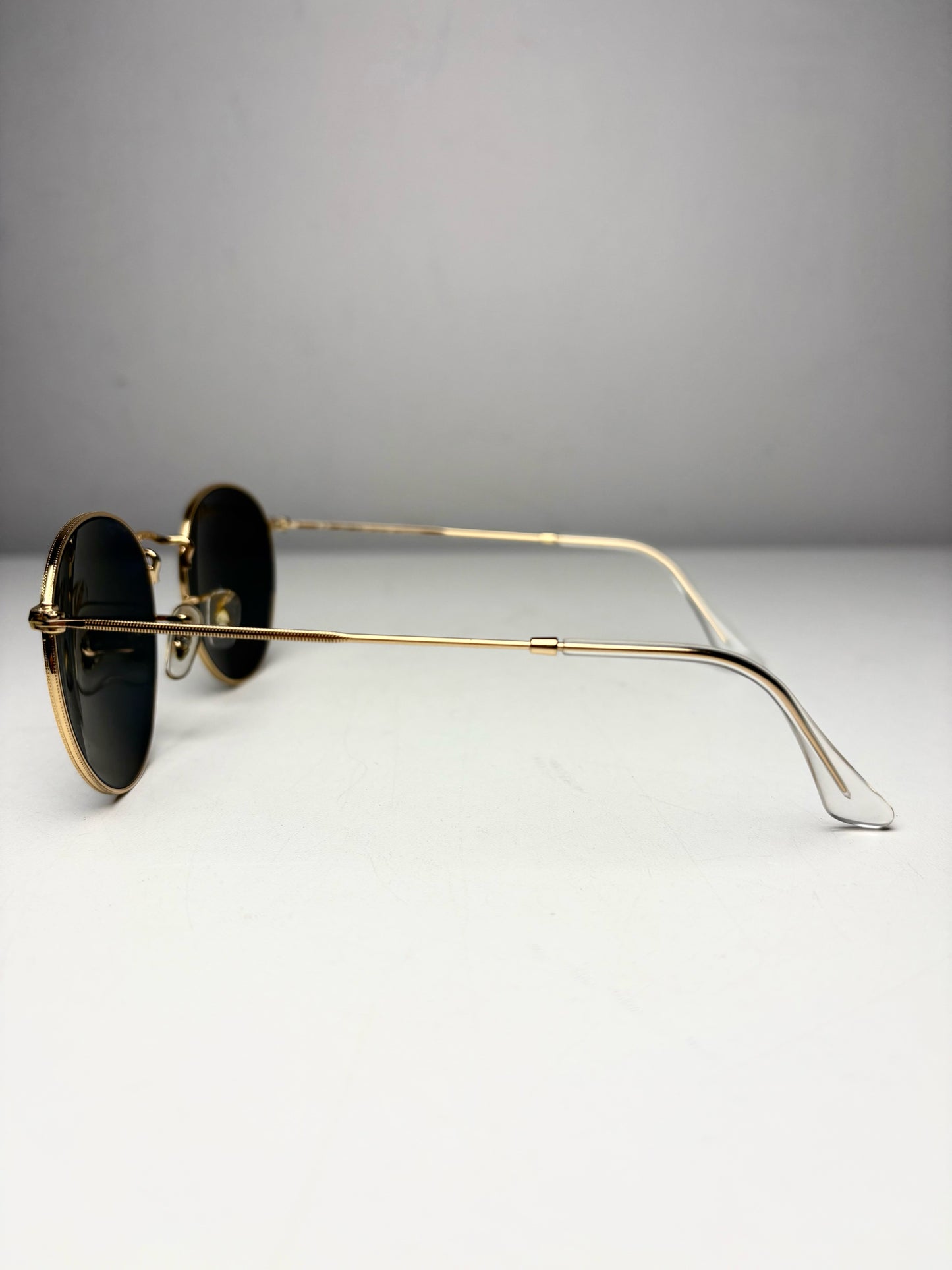 Women's Ray-Ban RB3447 Round Metal Gold Polarized Pre-Owned Sunglasses