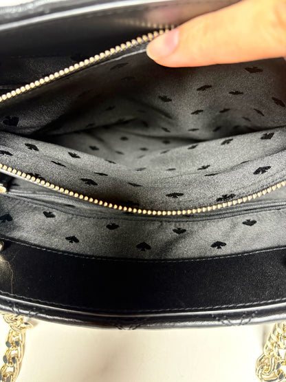 Kate Spade New York Diamond Quilt Leather Pre-owned Black Carey Tote Bag