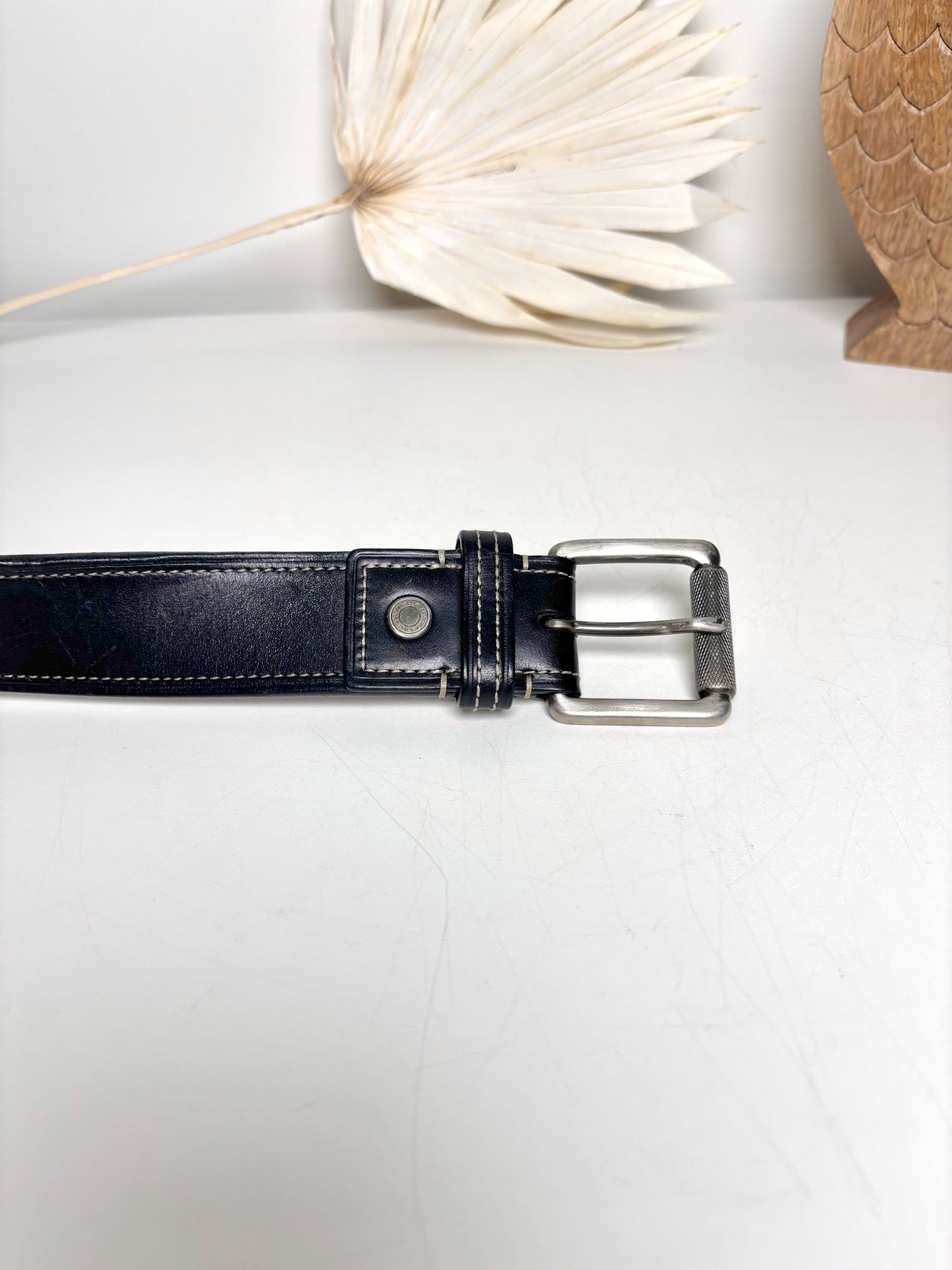 Mens Size 42 (L) Coach Black Leather Men's Belt