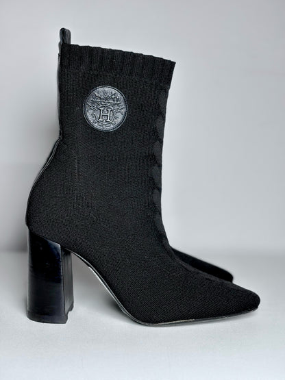 W Shoe Size 36.5 (6.5 US) Hermes Volver 60 Sock Black Ankle Boots