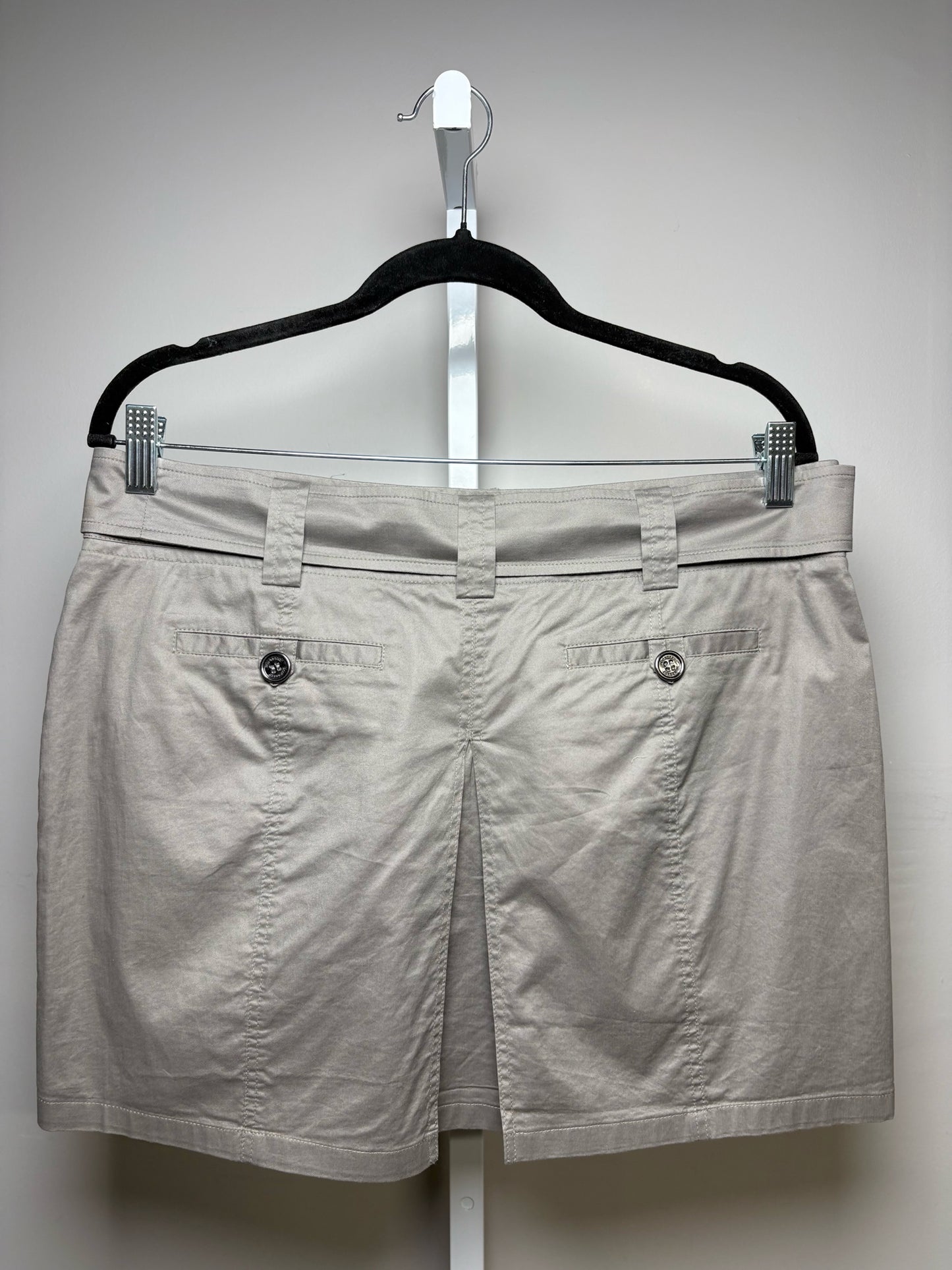 Women Size 8 Burberry Brit Taupe Pure Cotton Pre-Owned Mini Utility Skirt