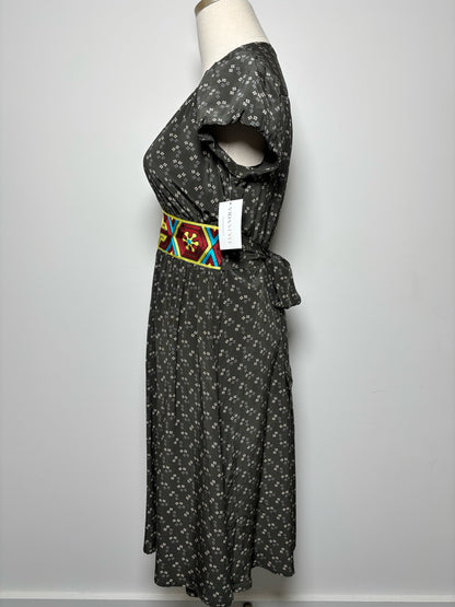 Women Size 4 coreylynncalter Gray, yellow, red Print Silk Dress