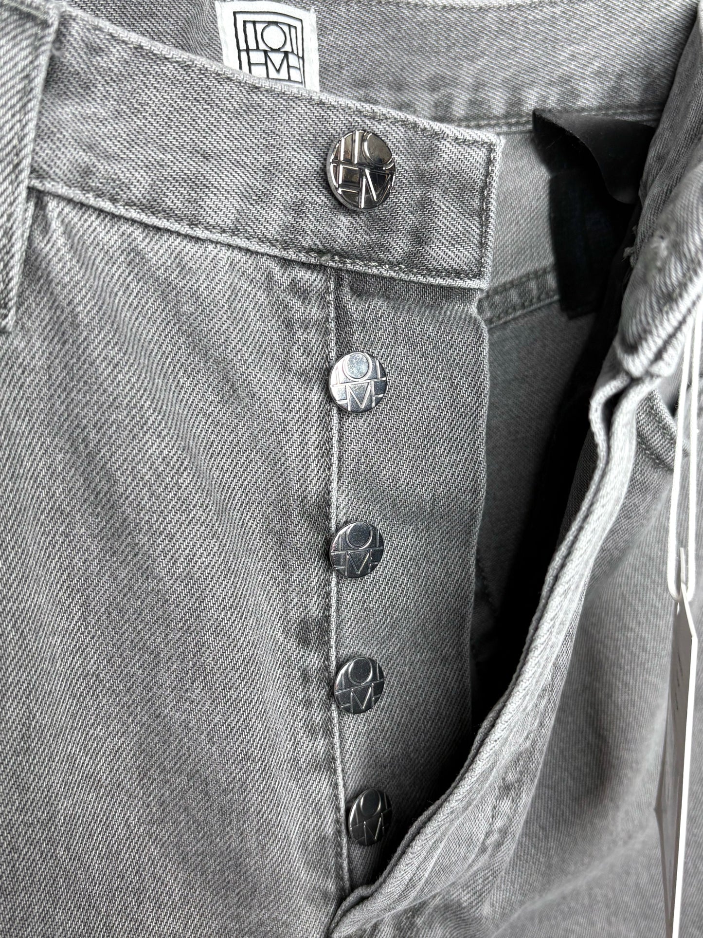 Women Size 27 (4) Toteme Gray Solid Denim NWT Classic Cut Jeans