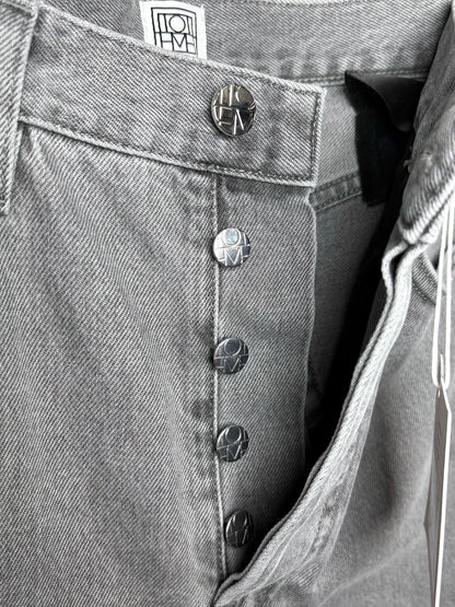 Women Size 27 (4) Toteme Gray Solid Denim NWT Classic Cut Jeans