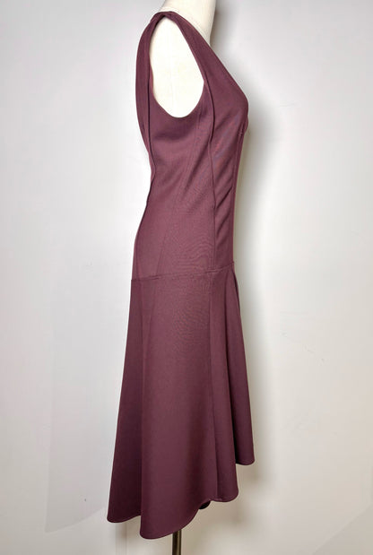 Women Size 8 M.M. Lafleur Burgundy Solid Wool Hybrid Sheath Dress