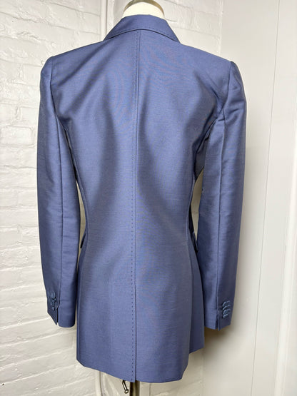 Women Size 2M Lafayette 148 Blue Wool Blend Blazer