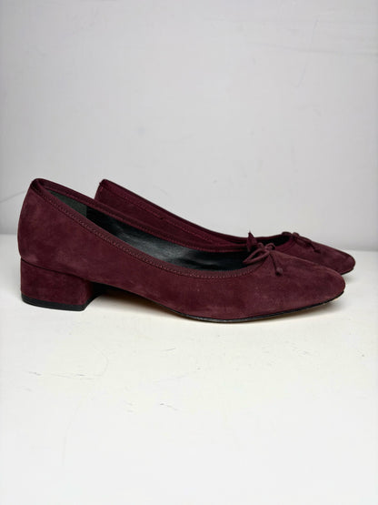 W Shoe Size 7.5 Veronica Beard Burgundy Suede Heels