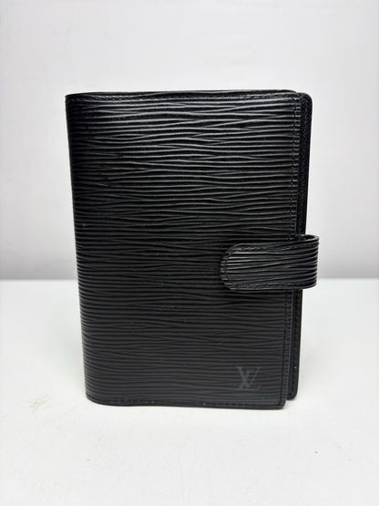 Louis Vuitton Black Epi Leather Small Pre-Owned 6-Ring Agenda Planner Wallet