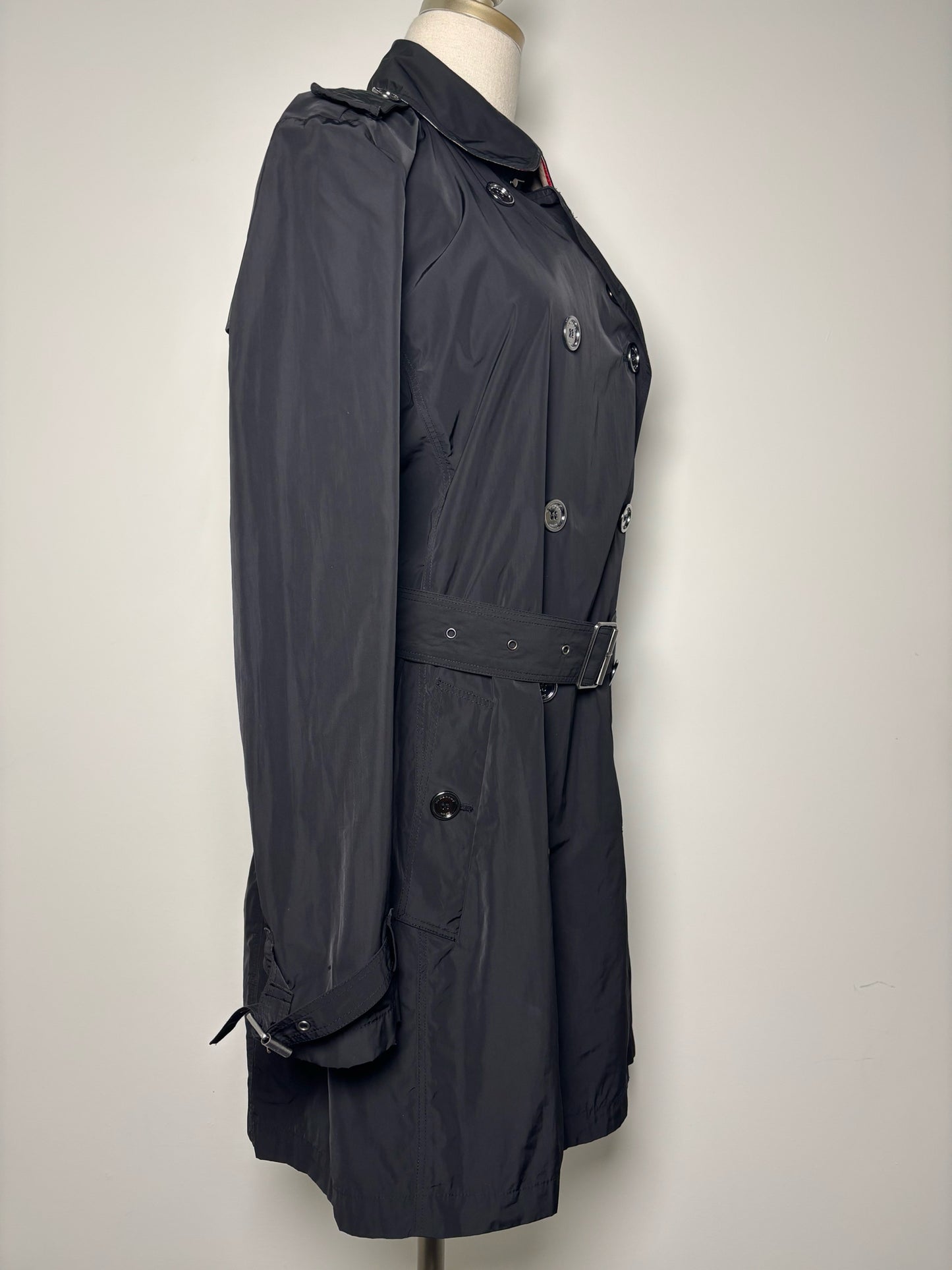 Women Size 16 Burberry Black Solid Trench Coat