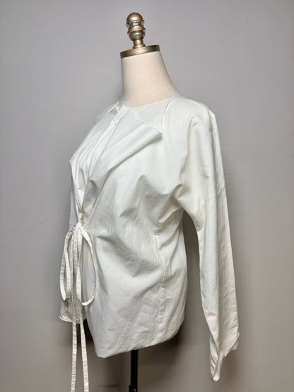Women Size XS/S Comme des Garçons White Pure Cotton Pre-Owned Collector's Shirt