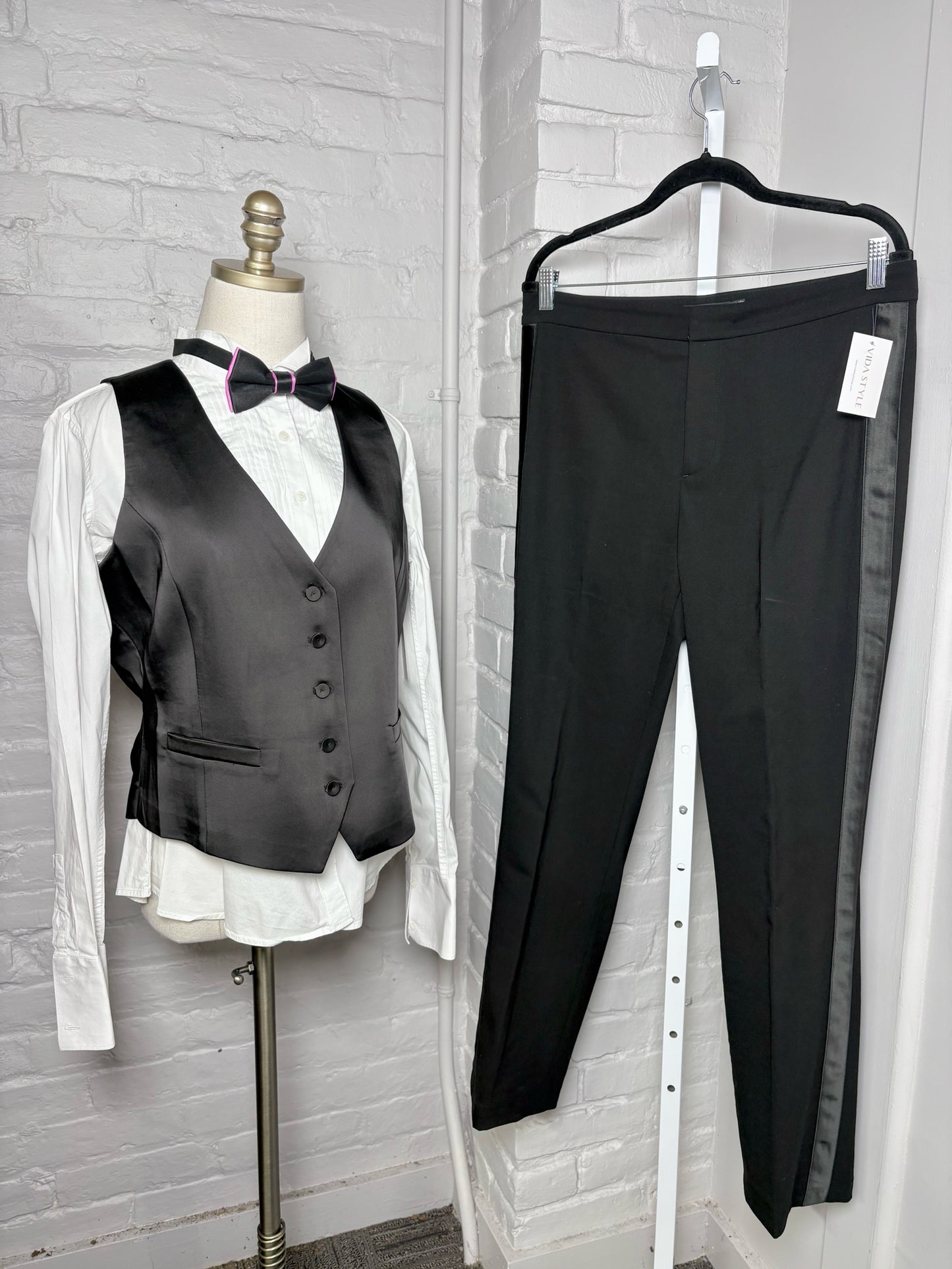 Women Size 14 LBT Little Black Tux Black  Tuxedo Jacket Set7