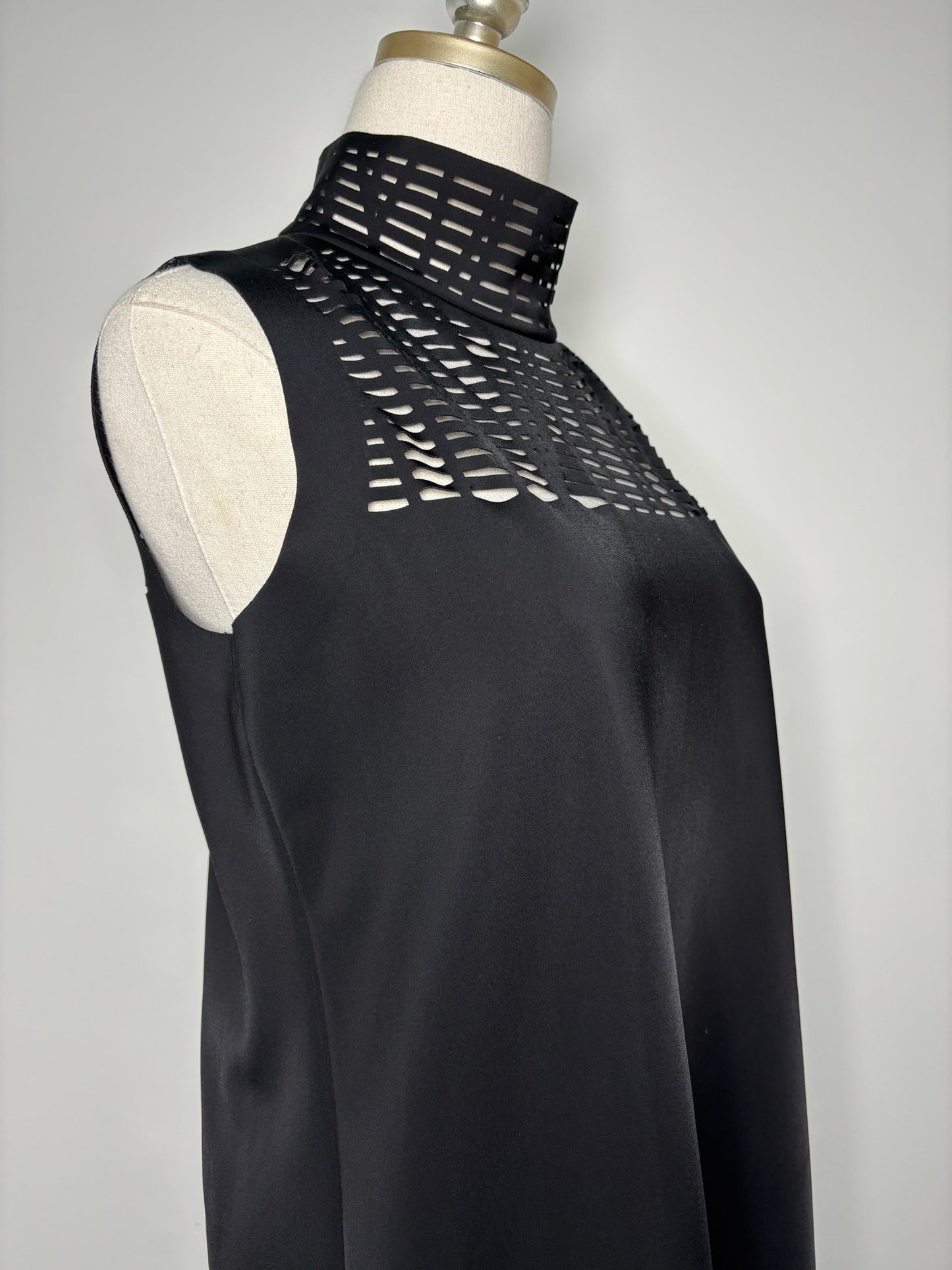 Women Size P Lafayette 148 Black Solid Polyamide Dress