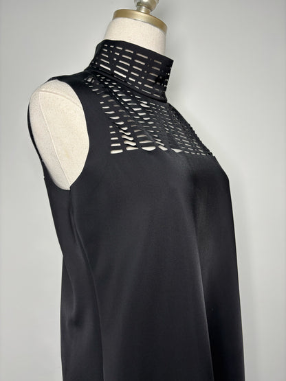 Women Size P Lafayette 148 Black Solid Polyamide Dress
