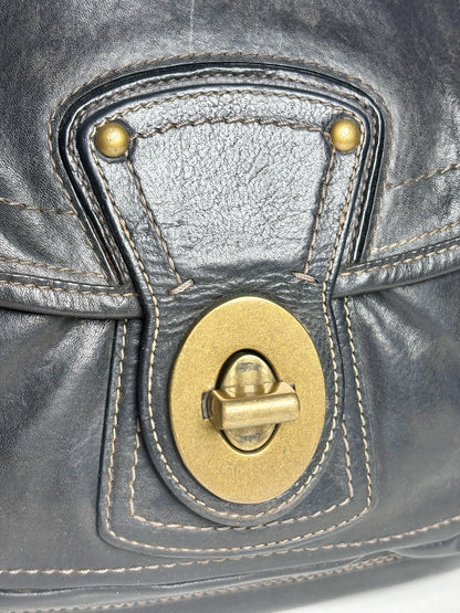 Women's Coach Solid Vintage Leather Pre-owned Black Medium Purse