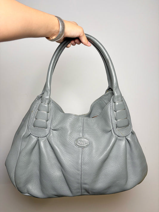 Tod's Leather Dark Grey Tote Purse