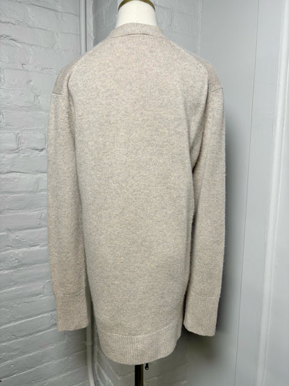 Women Size S Joseph Tan 100% Cashmere Boyfriend Cardigan Sweater