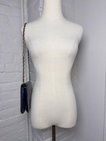 Chanel Vintage Leather Navy Calfskin Purse