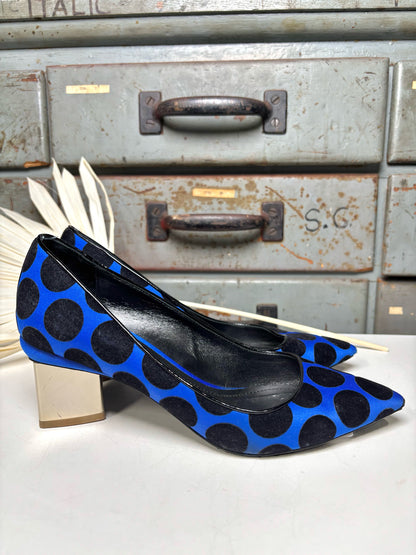 W Shoe Size 38.5 Nicholas Kirkwood Blue, Black Heels