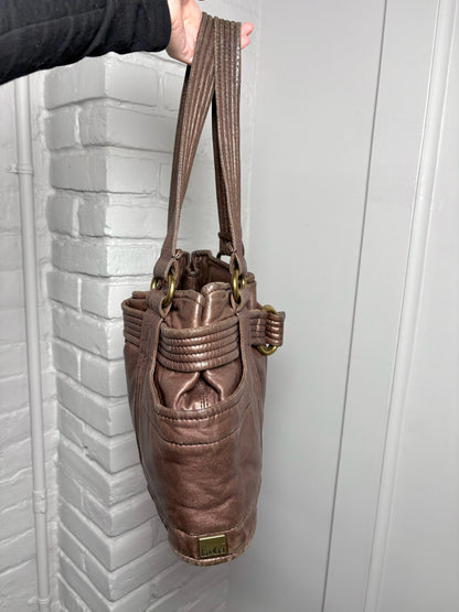 Kooba Solid Leather Bronze Shoulder Purse