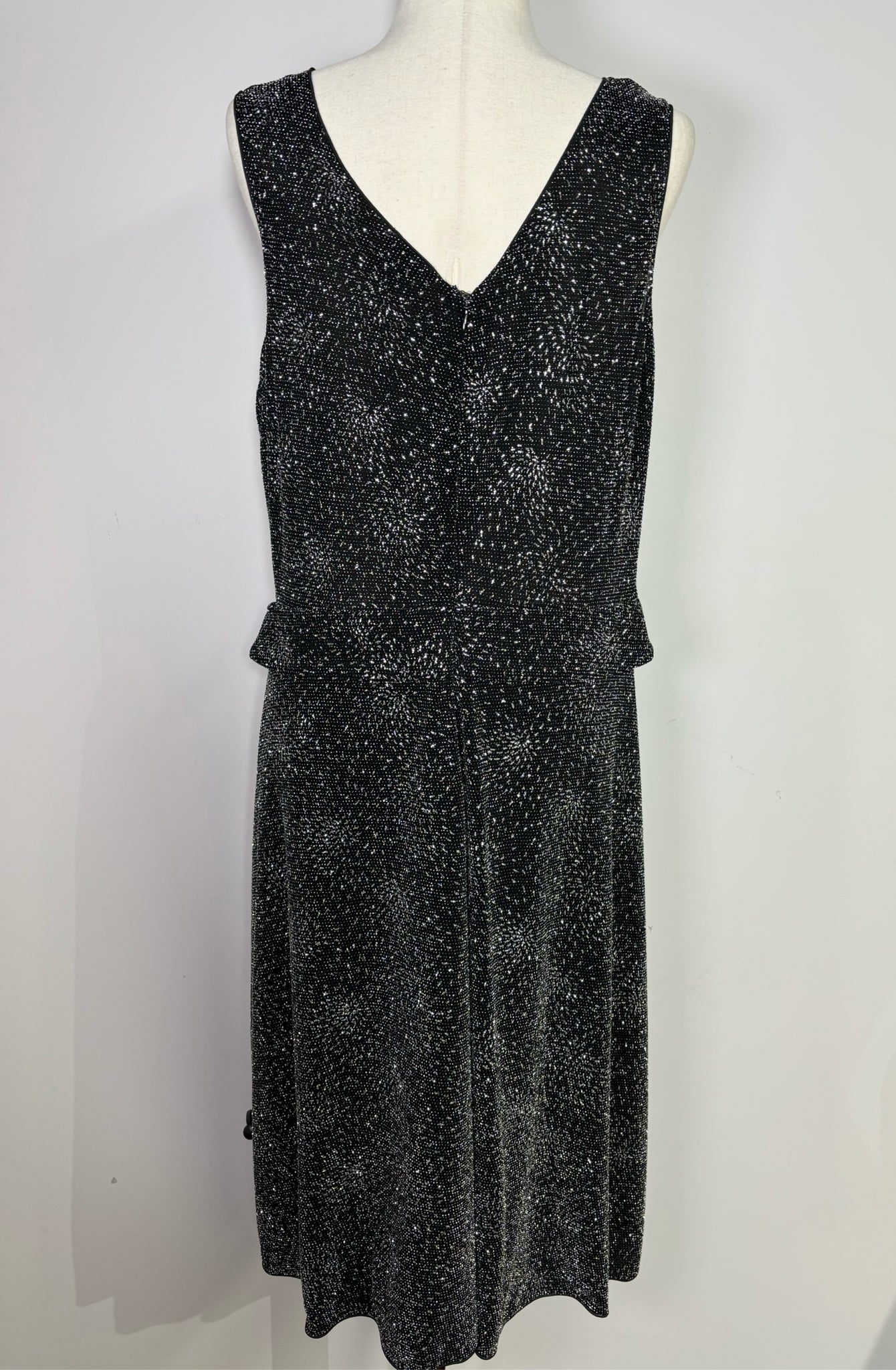 Women Size 14 Giorgio Armani Black Sparkle Stretch Knit Dress
