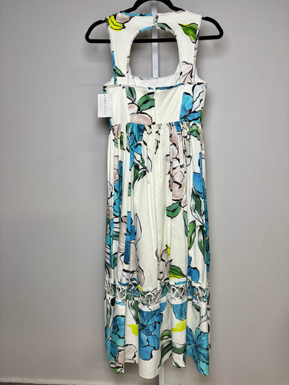 Women Size 4 Aje White Floral/Botanical Print Cotton Pre-owned Midi Dress