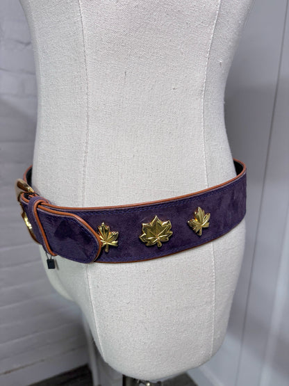 Escada Suede Leather 40 (S, XS) Vintage Purple Belt