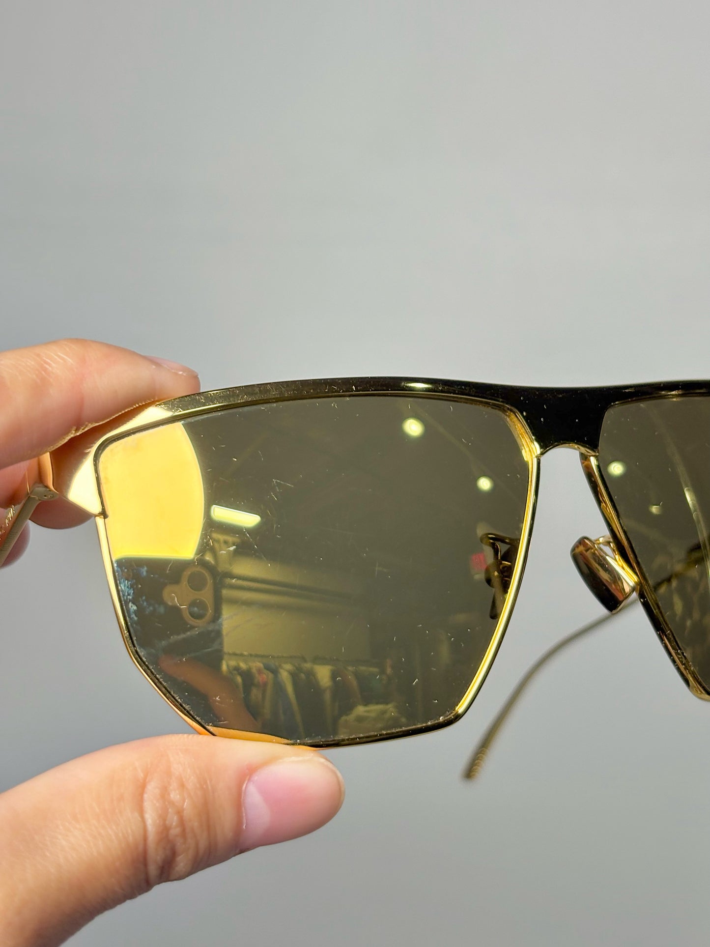 Metal Bottega Veneta Pre-owned Gold Sunglasses