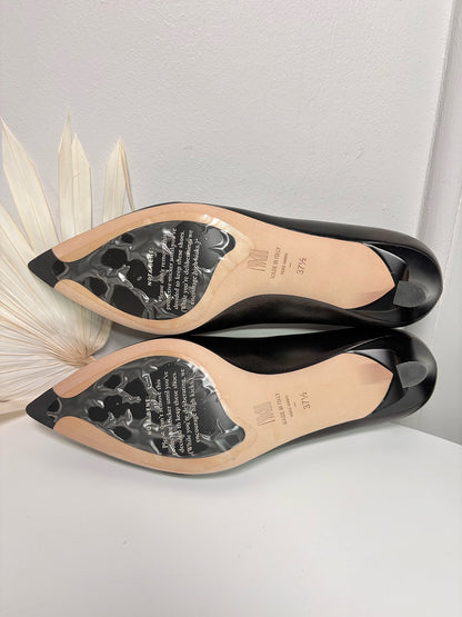 W Shoe Size 37.5 (7 US) M.M. Lafleur Black Leather Lilliana Pumps