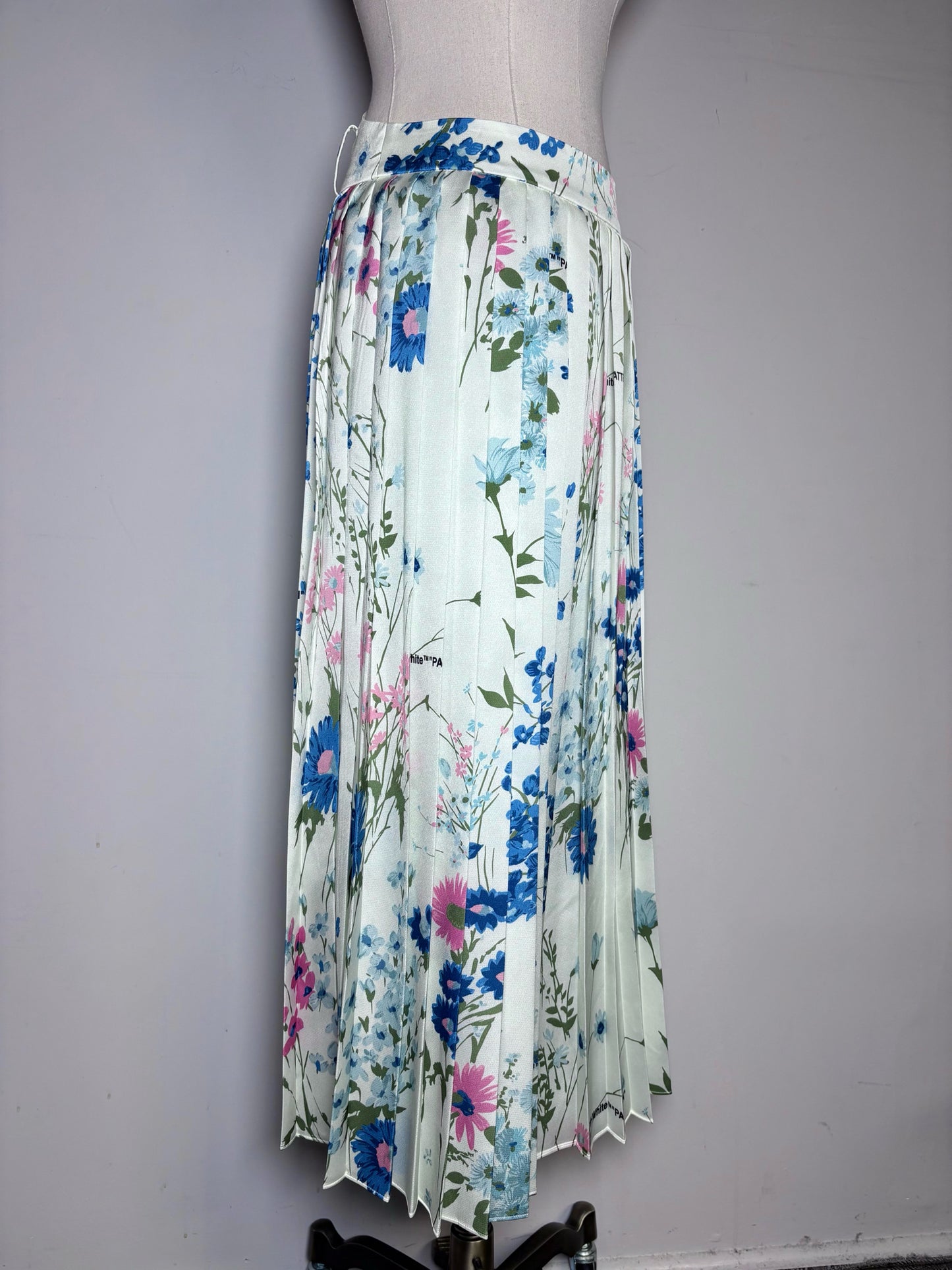 Size 40 (XS) Off-white Floral Print Pre-owned, NWT Midi Skirt