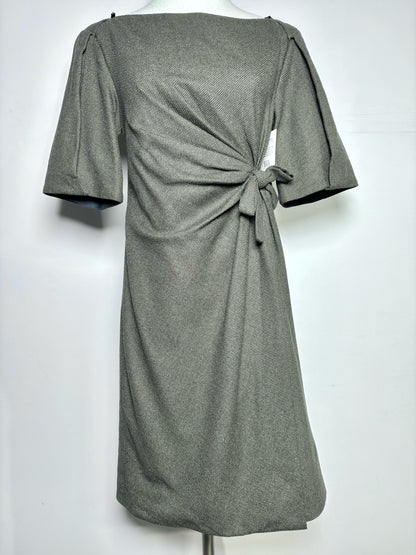 Women Size 42 ( 6 US) Gucci Olive Green, Black Tweed Sheath Dress