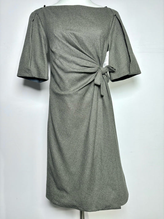 Women Size 42 ( 6 US) Gucci Olive Green, Black Tweed Sheath Dress