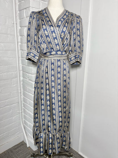 Women Size 38 Sandro Navy, gray Print Dress