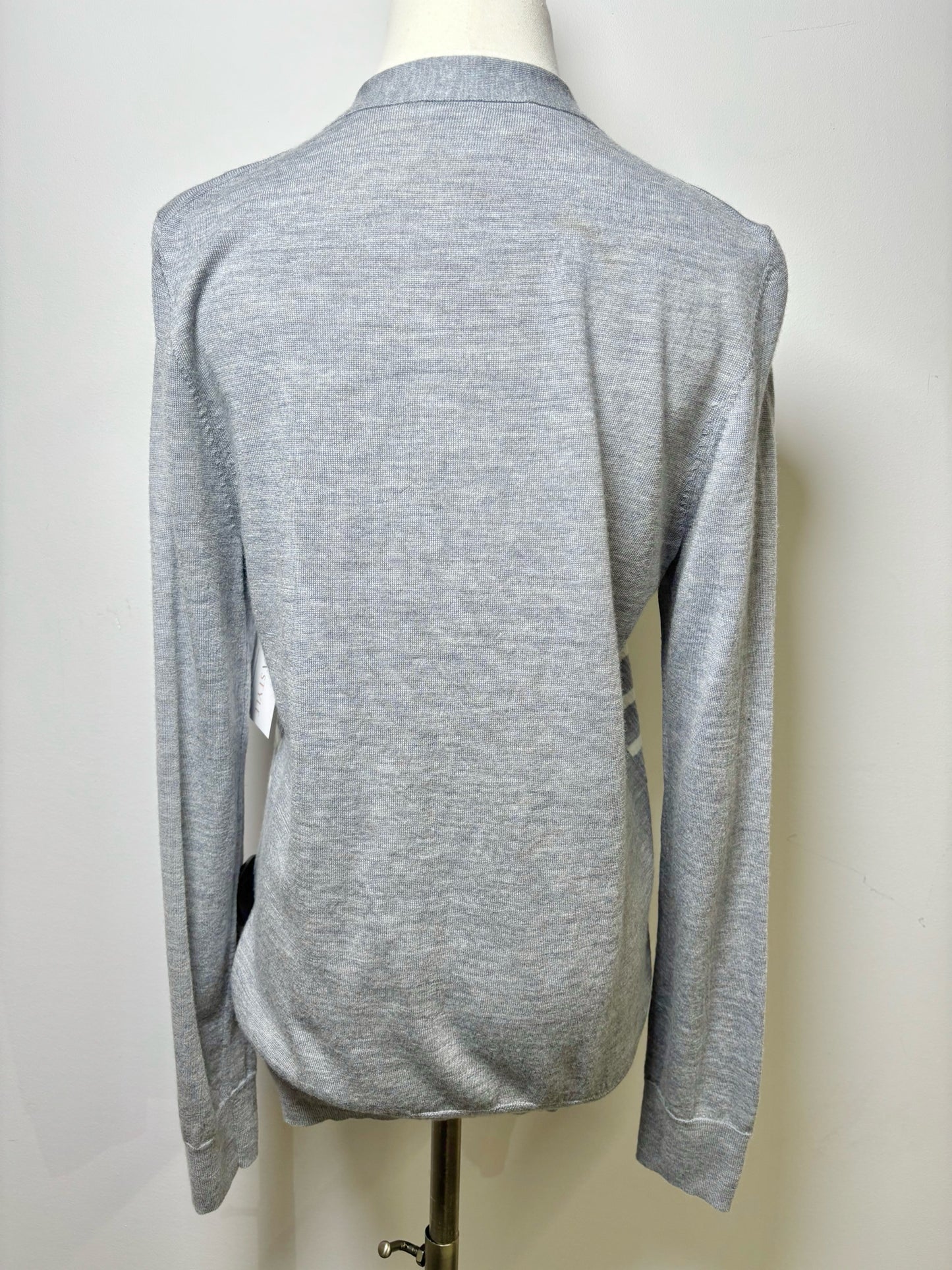 Women Size M Kate Spade Gray Stripe Wool Sweater