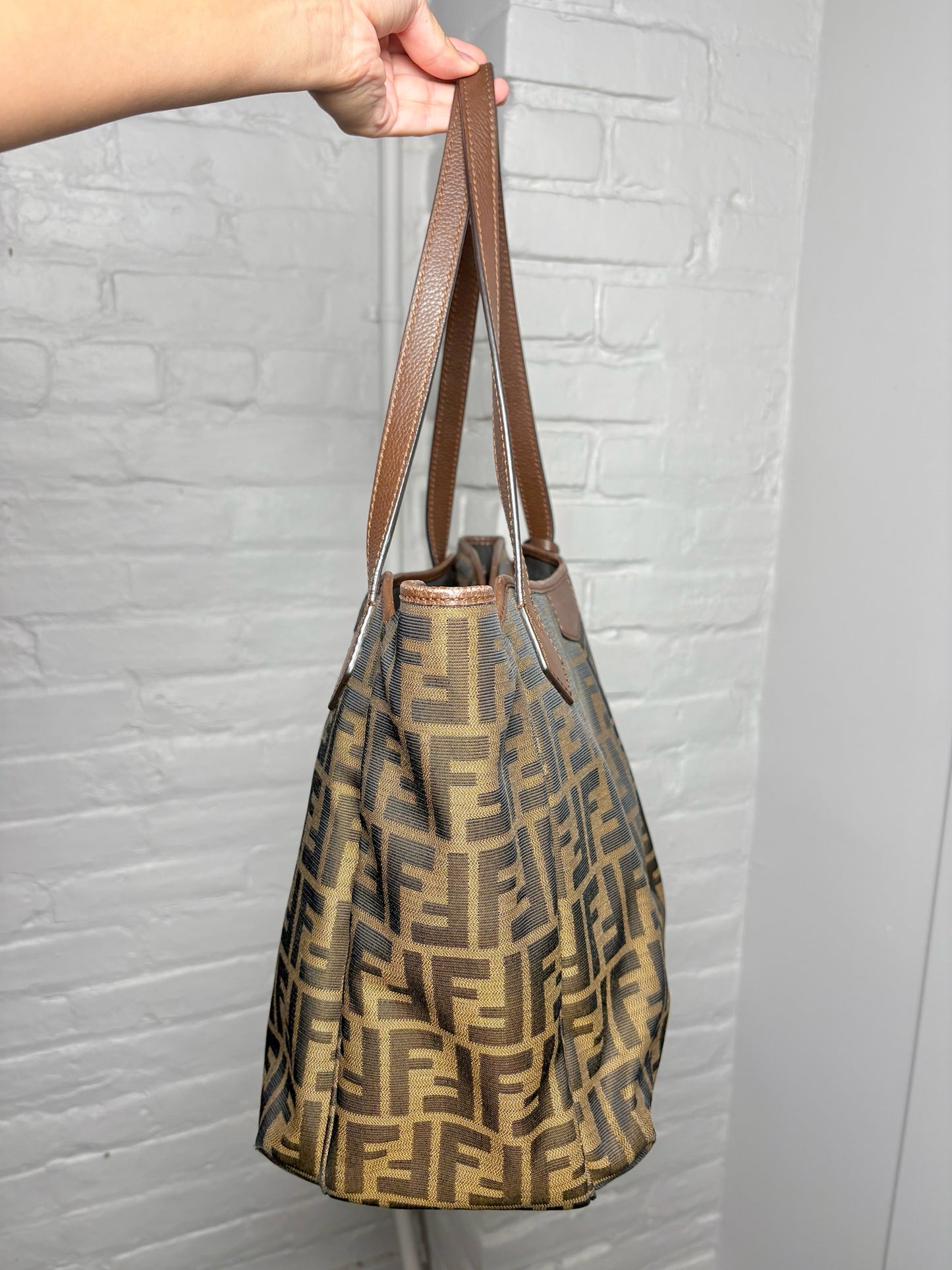 Canvas Fendi Zucca Print Canvas Pre-owned Brown Medium Purse