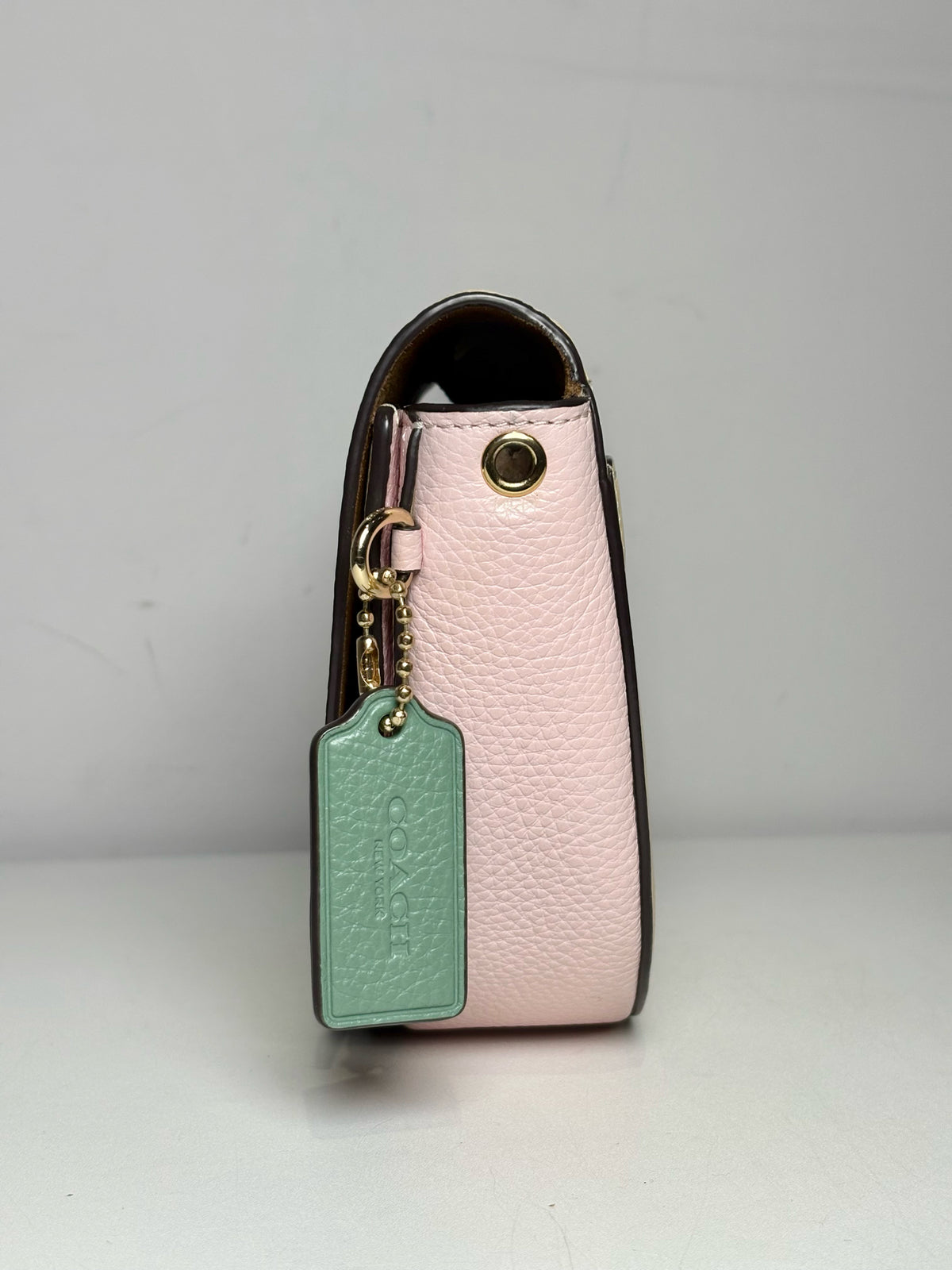 Coach Colorblock Leather Like-New Yellow, Pink, Green Leather Small Purse