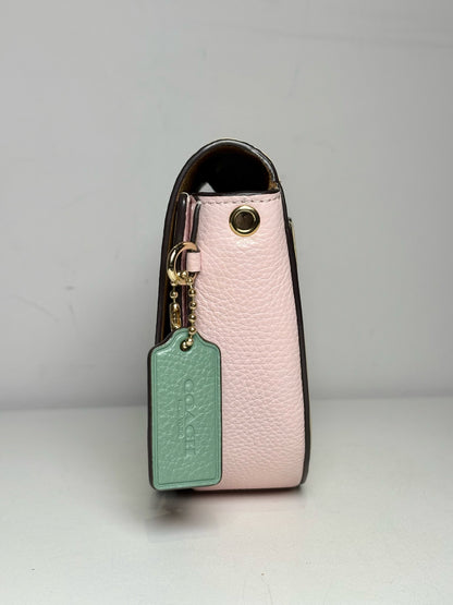 Coach Colorblock Leather Like-New Yellow, Pink, Green Leather Small Purse