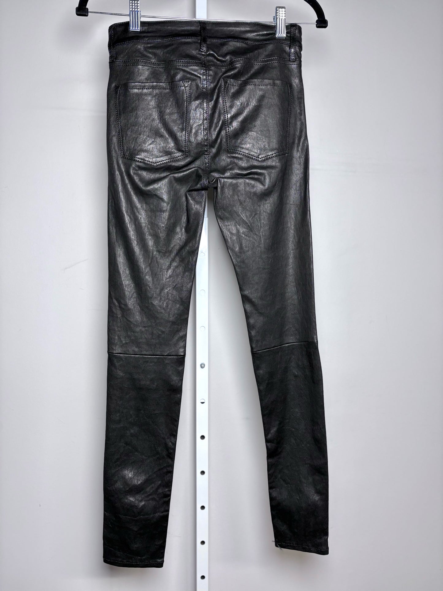 Women Size 25 Frame Black Solid Leather Not Vintage Pants