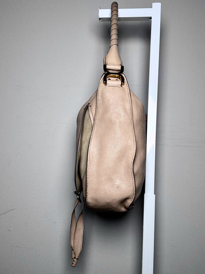 Leather Chloe Marcie Beige Shoulder Hobo Bag | Pre-owned