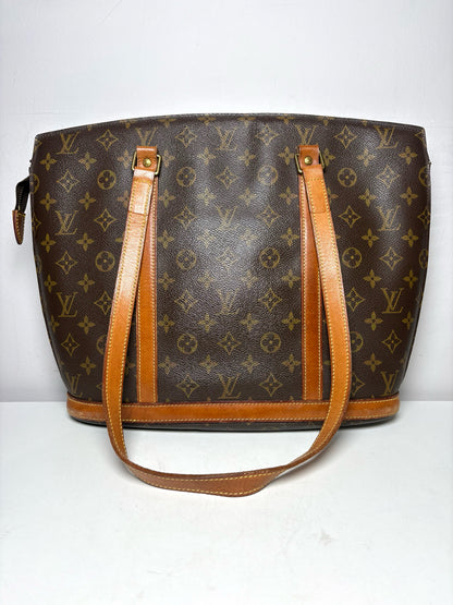 Women's Louis Vuitton Babylone Brown Monogram Coated Canvas Vintage Pre-Owned Large Tote Purse