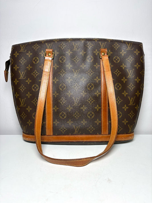 Women's Louis Vuitton Babylone Brown Monogram Coated Canvas Vintage Pre-Owned Large Tote Purse