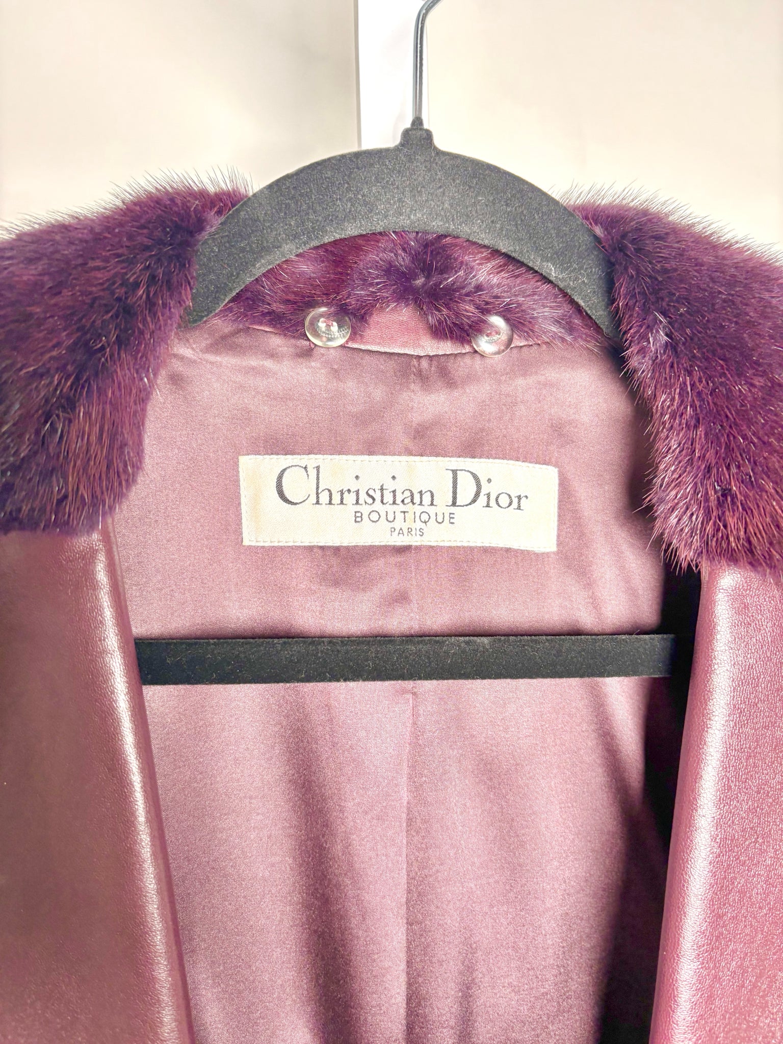 Women Size 10 Christian Dior Maroon / Burgundy Solid Lambskin