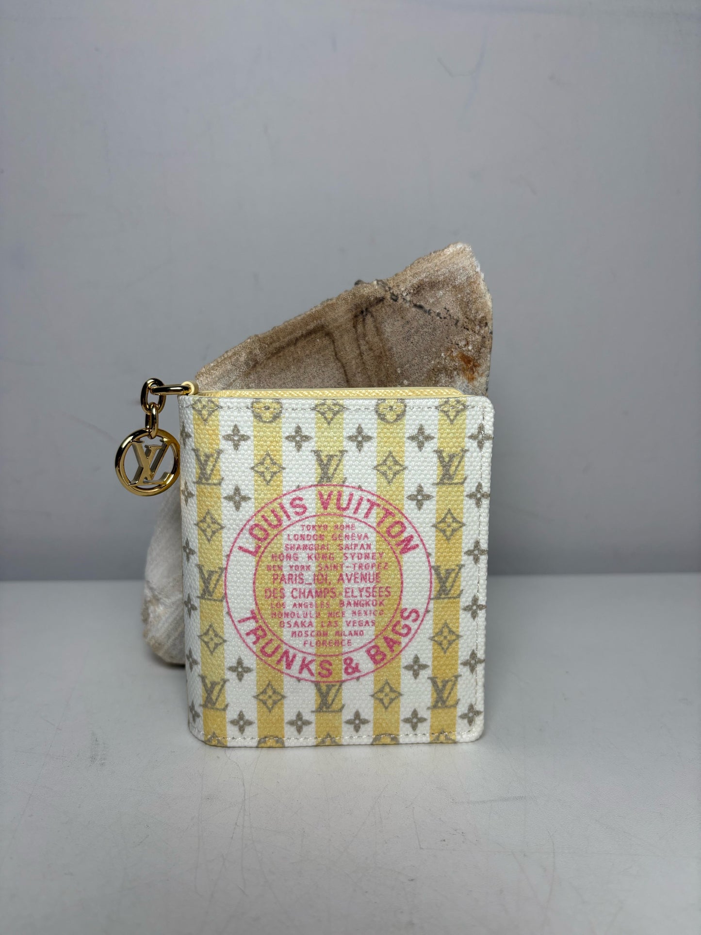 Authentic Louis Vuitton LV Charms Stamp Banane Resort Collection Pre-Owned Pocket Wallet