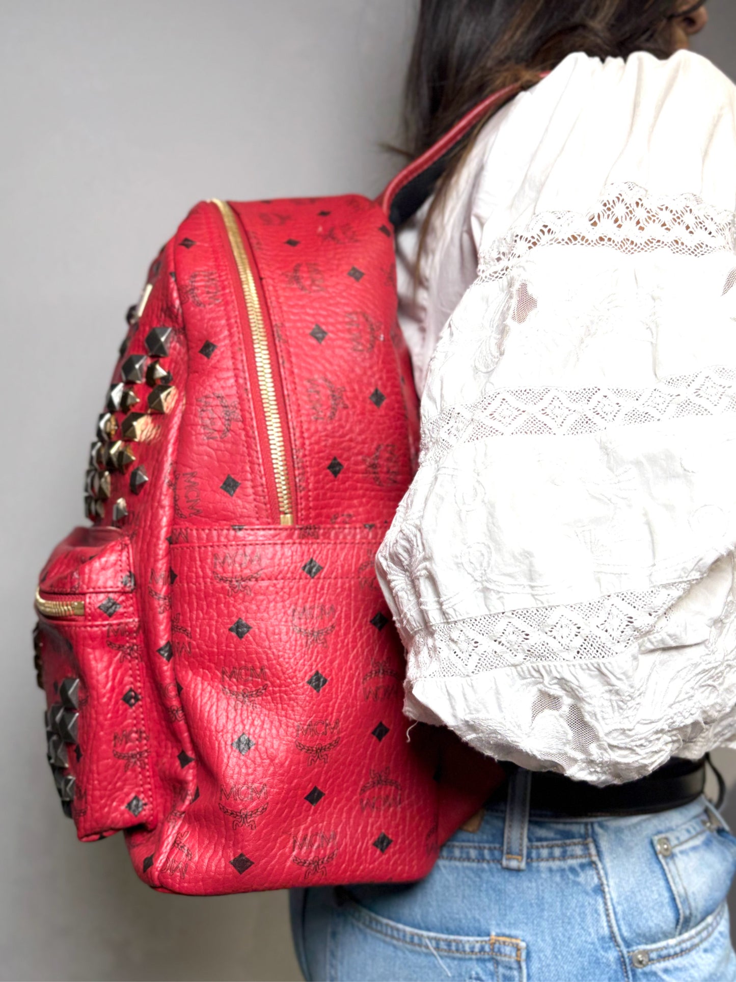 Visetos MCM Red Backpack