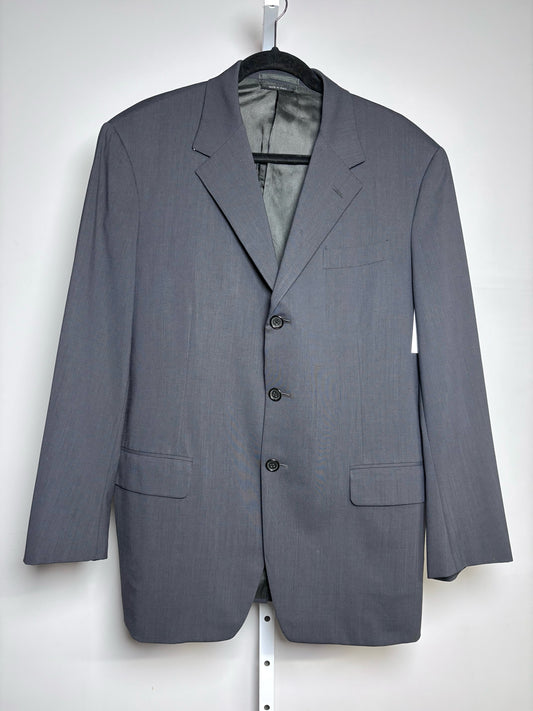 Prada Charcoal 100% Virgin Wool Solid Men's Mens Size 52R Pre-owned Blazer