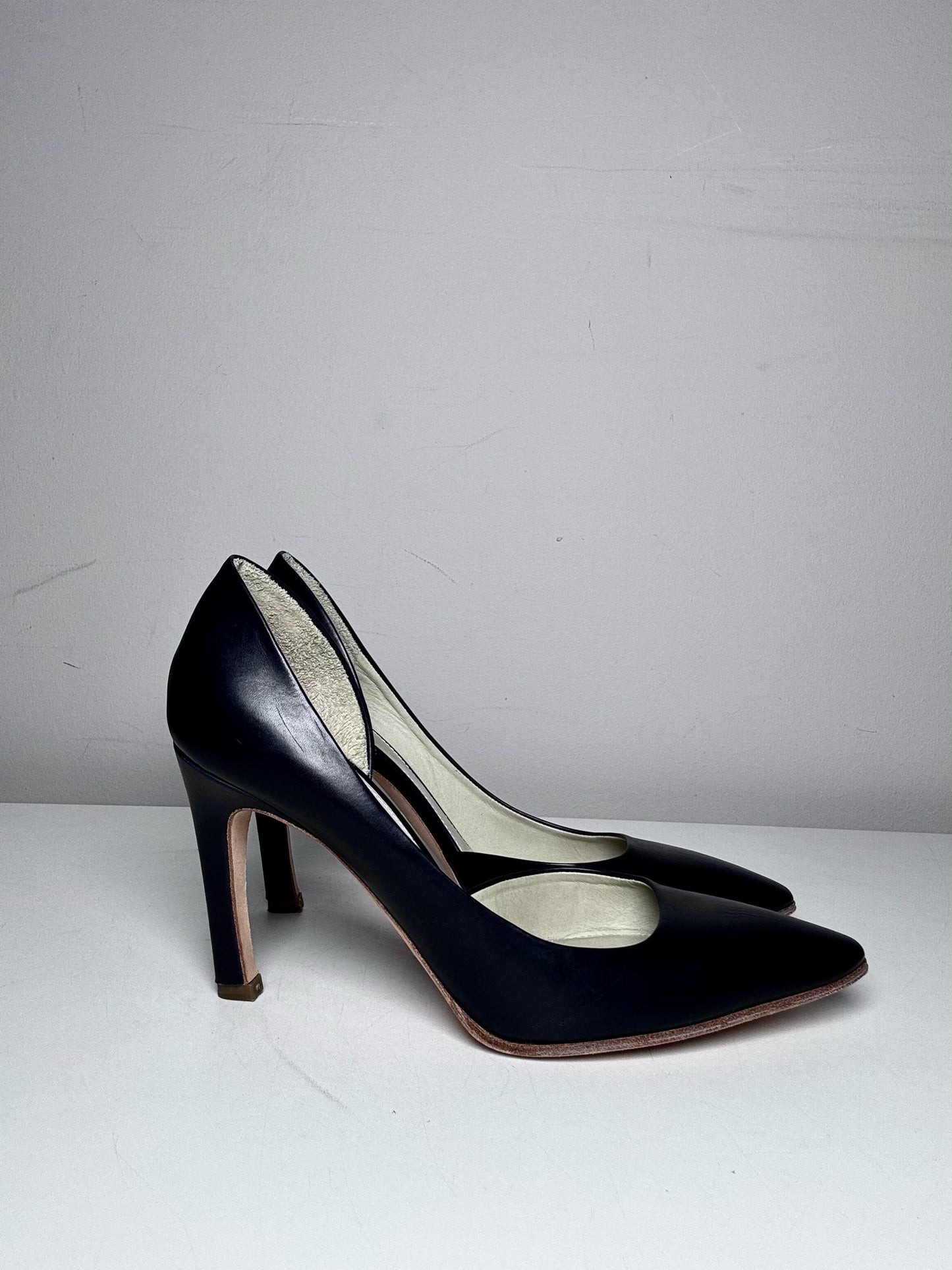 W Shoe Size 35.5 (5-5.5 US) Jil Sander D'orsay Black Leather  Pre-owned Heels