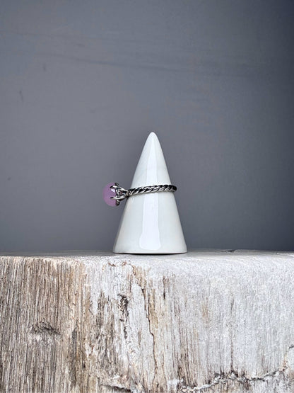 David Yurman Rose Quartz Sz 8 Sterling Silver Ring
