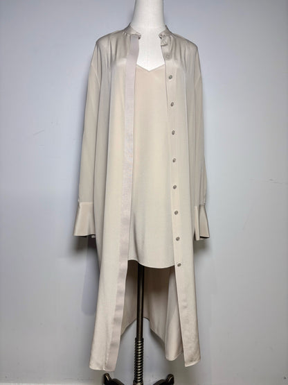 Women Size 36 (2) Joseph Taupe Solid Women's Pure Silk Pre-owned Dress