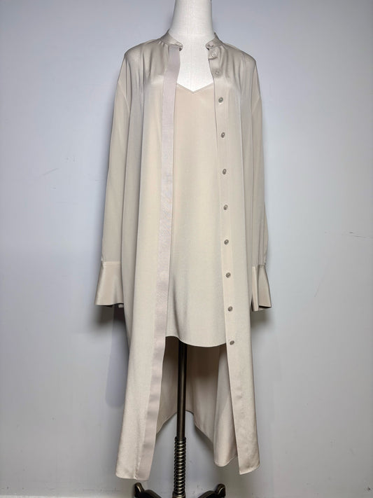 Women Size 36 (2) Joseph Taupe Solid Women's Pure Silk Pre-owned Dress